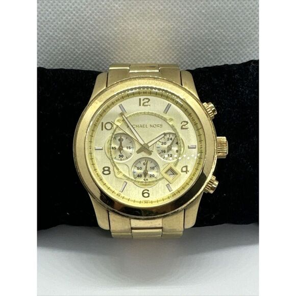 Michael Kors Runway MK8077 Men\'s Gold Stainless Steel Analog Dial Watch JNA801 main image 6